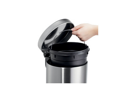 helit Poubelle à pédale 'the silent', 20 litres, argent