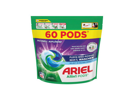 ARIEL Lessive capsules All-in-1 Color+, 60 lavages