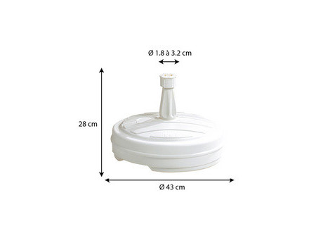 EDA Pied de parasol, plastique, rond, 430 mm, gris foncé