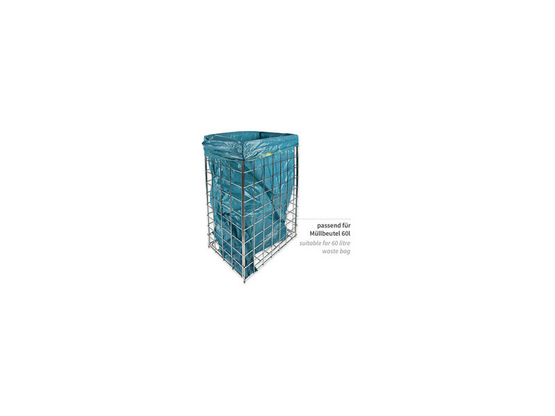 HYGOCLEAN Corbeille à déchets, maille en métal, 60 L, inox