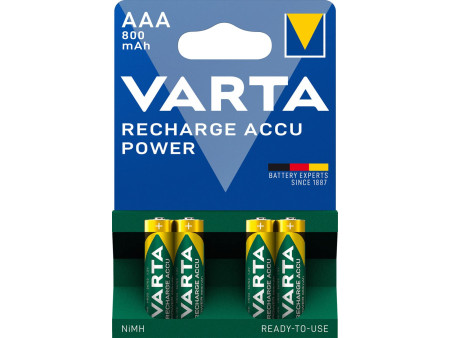 VARTA Pile NiMH 'Rechargeable Accu', Micro (AAA), 800 mAh