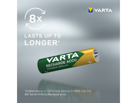 VARTA Pile NiMH 'Rechargeable Accu', Micro (AAA), 800 mAh
