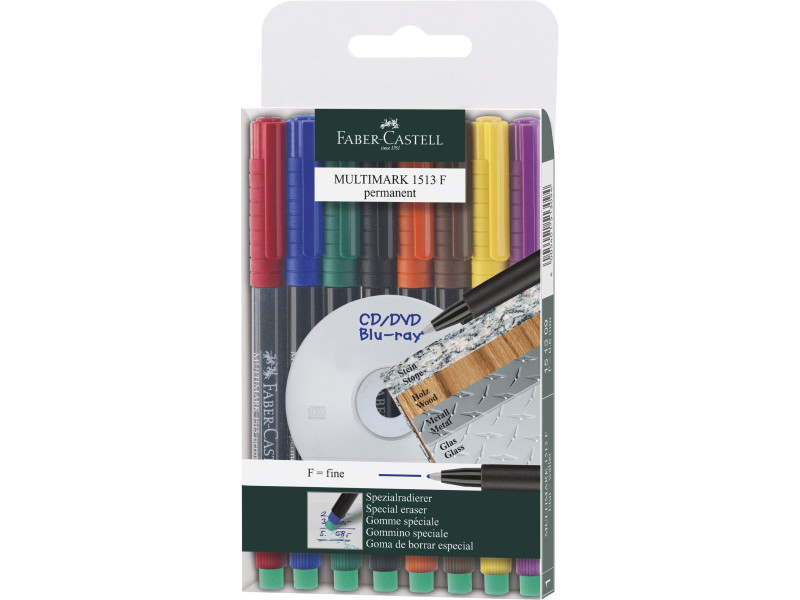 FABER-CASTELL Marqueur permanent MULTIMARK F, étui de 8