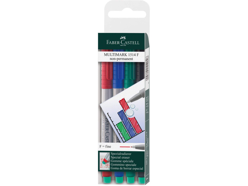 FABER-CASTELL Marqueur NonPermanent MULTIMARK F, étui de 4