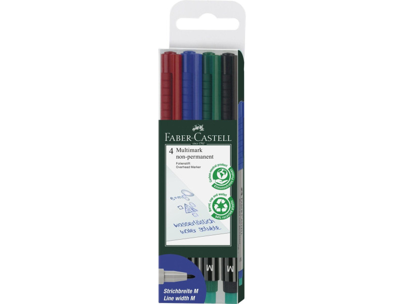 FABER-CASTELL Marqueur NonPermanent MULTIMARK M, étui de 4
