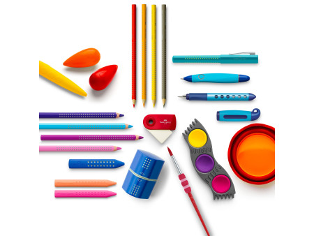 FABER-CASTELL Gomme en plastique GRIP 2001, rouge/bleu