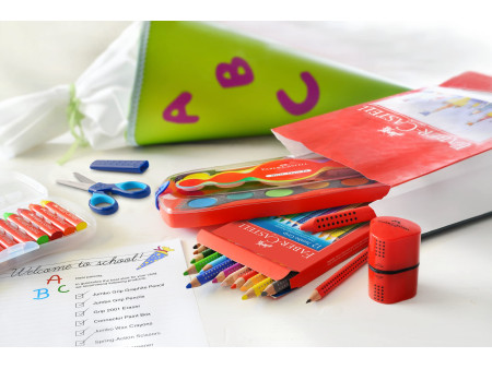FABER-CASTELL Gomme en plastique GRIP 2001, rouge/bleu