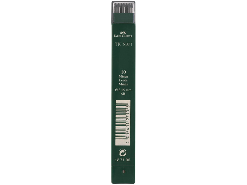 FABER-CASTELL Mines TK 9071, noir profond, degré dureté: 6B