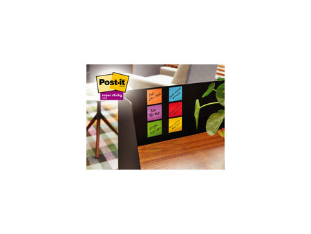 Post-it Bloc-note adhésif super sticky notes, 76x76 mm, 8+4
