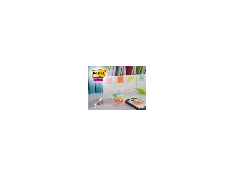 Post-it Bloc-note adhésif super sticky notes, 76x76 mm, 8+4