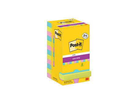 Post-it Bloc-note adhésif super sticky notes, 76x76 mm, 21+3