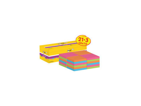 Post-it Bloc-note adhésif super sticky notes, 76x76 mm, 21+3
