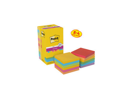 Post-it Bloc-note adhésif super sticky notes, 76x76 mm, 21+3
