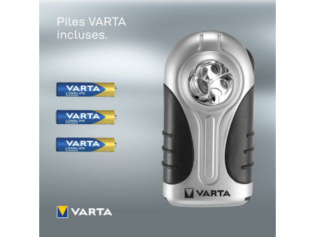VARTA Lampe de poche 'LED Silver Light', avec 3 piles AAA