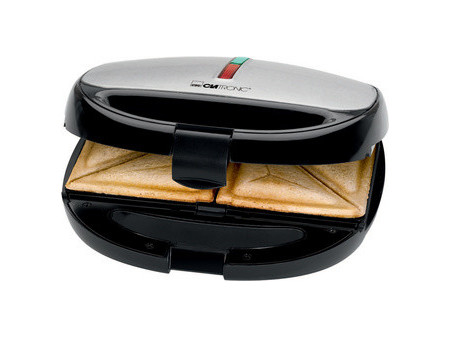 CLATRONIC Grill sandwich et gaufrier ST/WA 3670, noir-inox