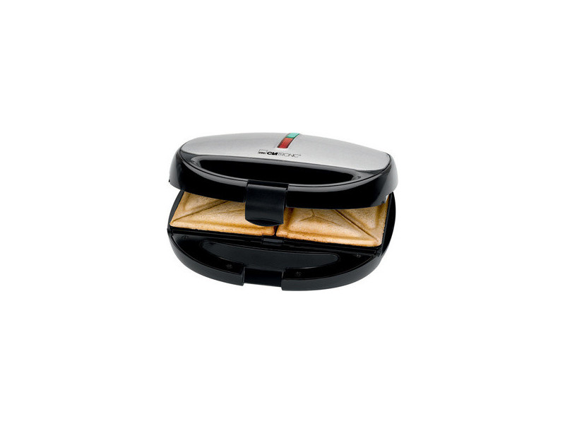 CLATRONIC Grill sandwich et gaufrier ST/WA 3670, noir-inox
