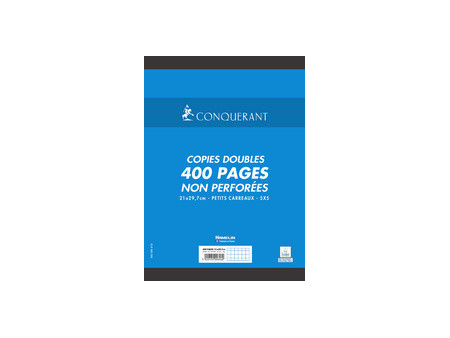 CONQUERANT SEPT Copies doubles, A4, quadrillé, sans marge