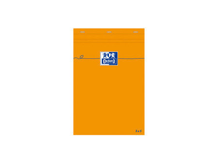 Oxford Bloc-notes, 85 x 120 mm, quadrillé,80 feuilles,orange