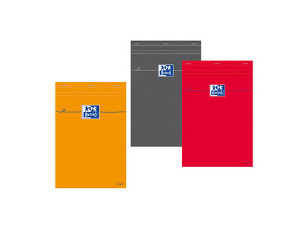 Oxford Bloc-notes, A6, quadrillé, 80 feuilles, orange