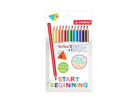 STABILO Crayon de couleur triangulaire épais TRIO, étui