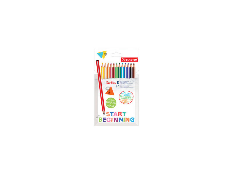 STABILO Crayon de couleur triangulaire épais TRIO, étui