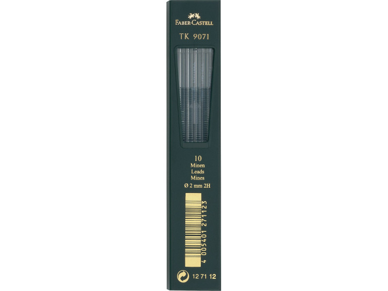 FABER-CASTELL Mines TK 9071, noir profond, degré dureté: 2H
