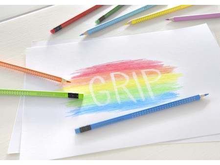 FABER-CASTELL Crayons de couleur gommable avec grip, étui