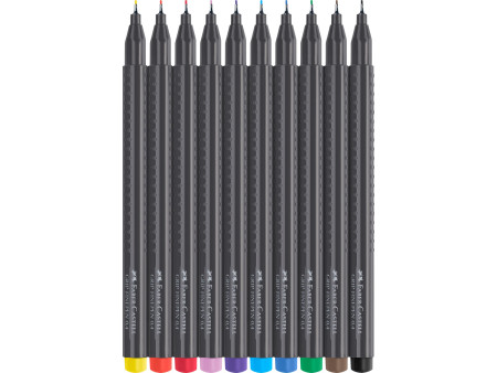 FABER-CASTELL Feutre pointe fine GRIP FINEPEN, étui de 10