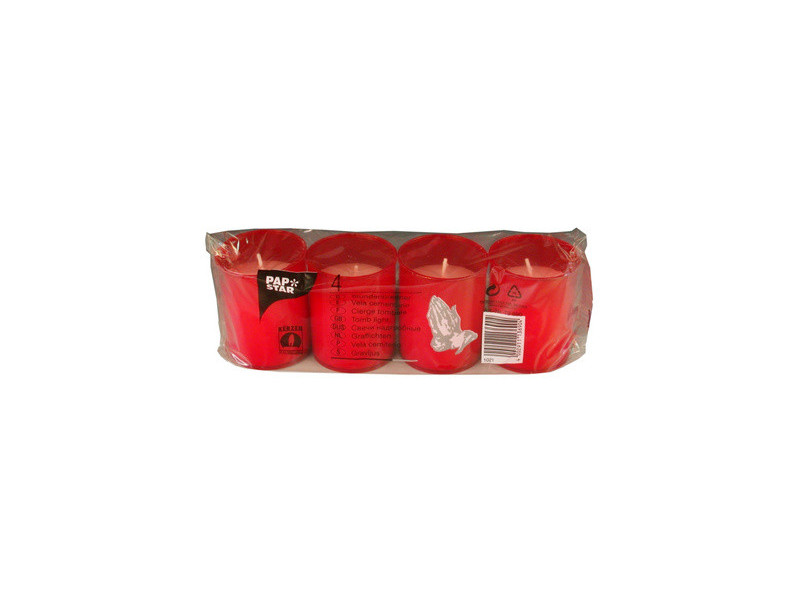 PAPSTAR Photophore tombal 'cierge tombale', rouge