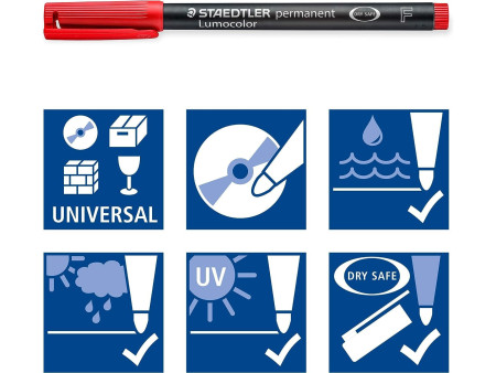 STAEDTLER Marqueur permanent 318F Lumocolor, étui de 4