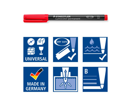 STAEDTLER Marqueur permanent 314B Lumocolor, étui de 4