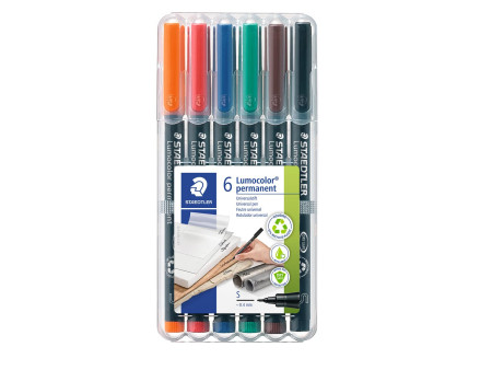 STAEDTLER Marqueur permanent 313S Lumocolor, étui de 6