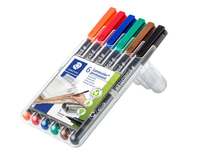 STAEDTLER Marqueur permanent 313S Lumocolor, étui de 6
