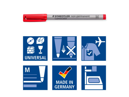 STAEDTLER Marqueur non permanent 315M Lumocolor, étui de 8