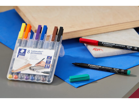 STAEDTLER Marqueur permanent 317M Lumocolor, étui de 8