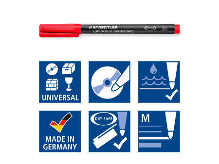 STAEDTLER Marqueur permanent 317M Lumocolor, étui de 8