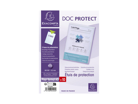 EXACOMPTA Etui de poche, PVC, 1 volet, 0,20 mm, 88 x 132 mm