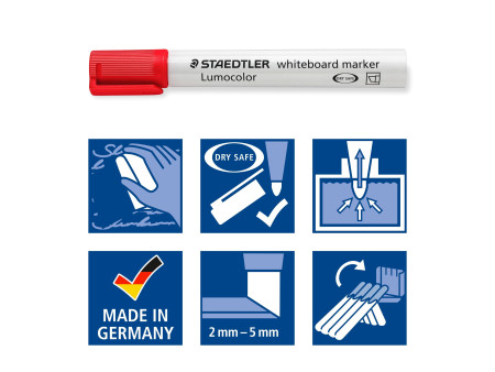 STAEDTLER Marqueur tableau blanc 351B Lumocolor, étui de 6