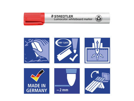 STAEDTLER Marqueur tableau blanc 351 Lumocolor, étui de 6