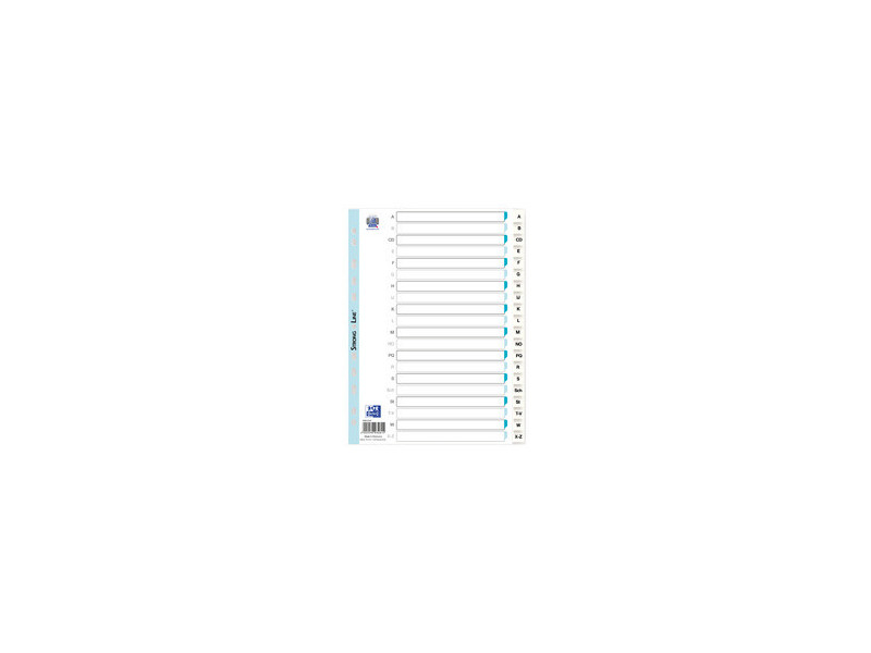 ELBA Intercalaires en plastique, A-Z, A4, 20 touches, blanc