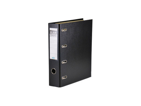 ELBA classeur double rado plast, largeur de dos 75 mm, noir