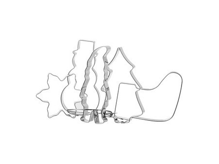 GastroMax Emporte-pièce Noël, set de 5, acier inoxydable