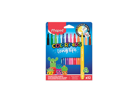 Maped Feutre COLOR'PEPS LONG LIFE 02, étui carton de 18
