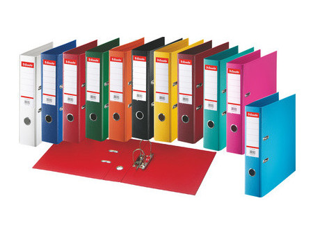 Esselte Classeur en plastique Standard, A4, 75 mm, rouge