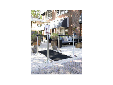 Securit Set de 2 poteaux de guidage RETRACTABLE, chrome/noir
