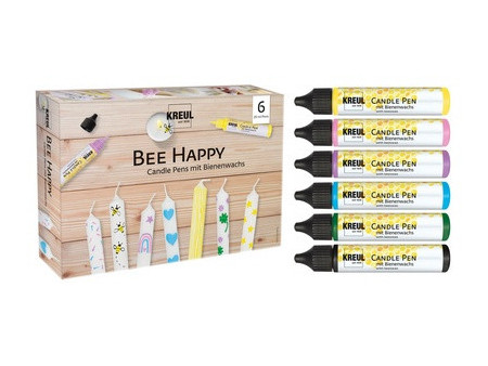 KREUL Candle Pen 'Bee Happy', set de 6