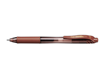 Pentel Stylo roller à encre gel EnerGel-X BL107, marron