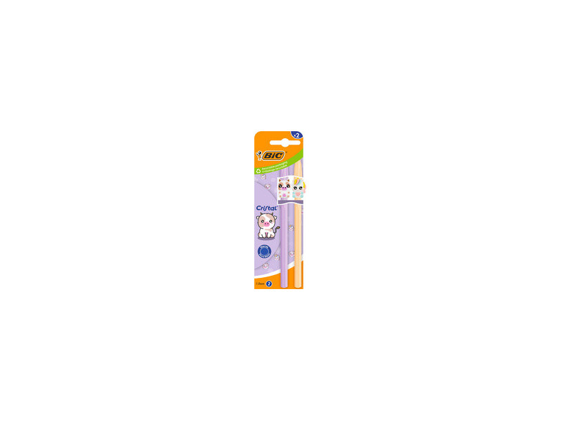 BIC Stylo à bille Cristal Pastel Figurines, lilas & rouge