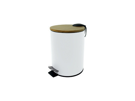 helit Poubelle à pédale 'the bamboo', 3 litres, noir
