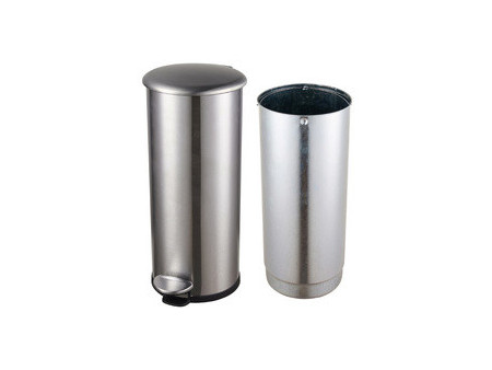 helit Poubelle à pédale 'the zinc', 30 litres, argent